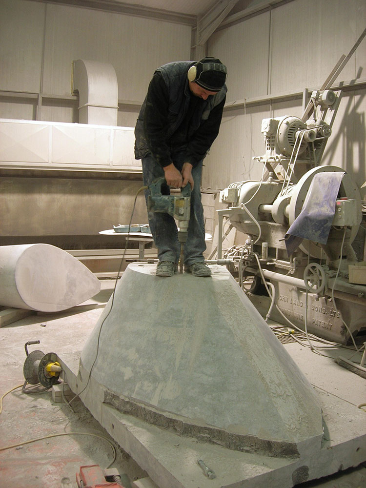 Figurehead construction: 5. drilling the plinth